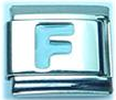 Light blue letter F - Italian charm